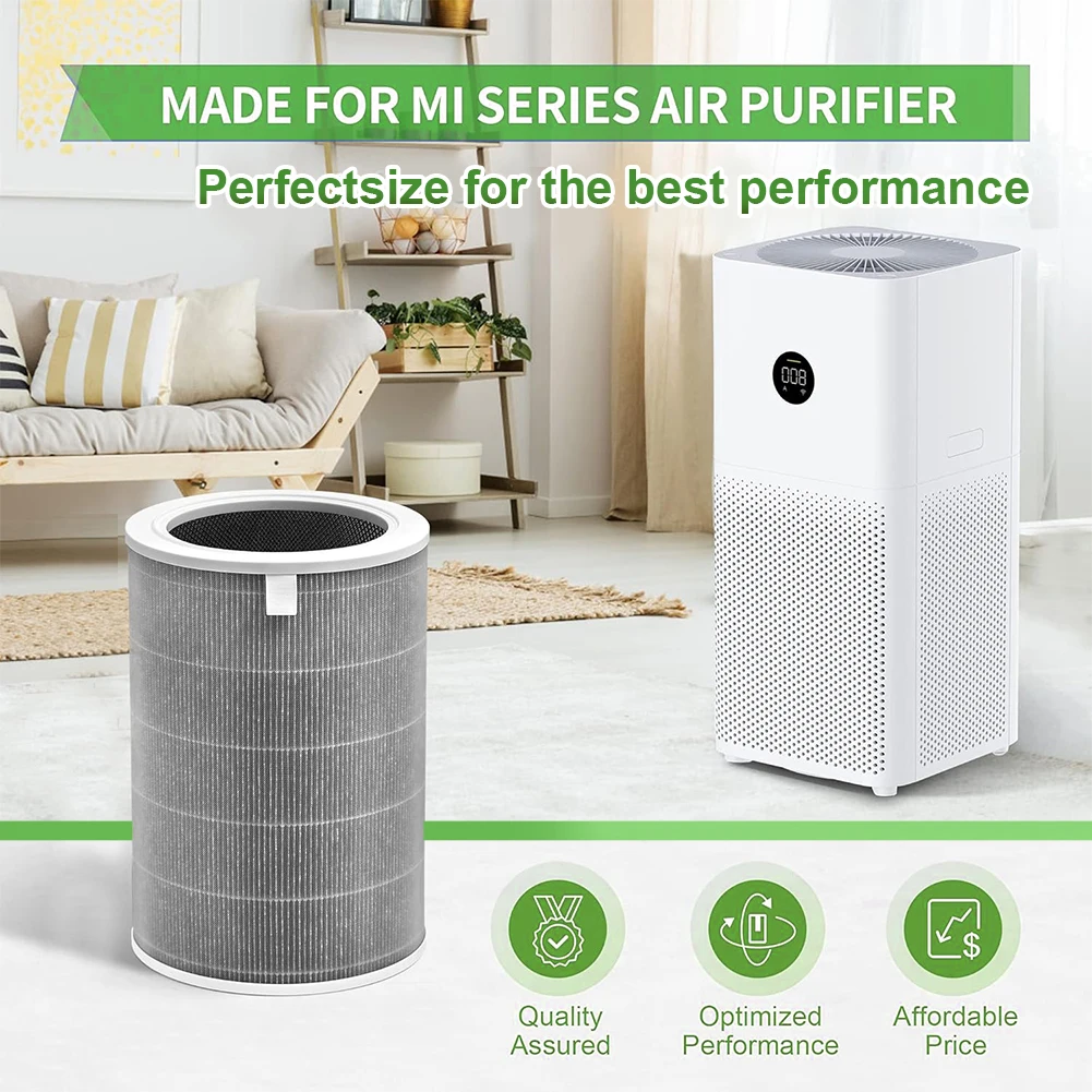 فلتر بديل HEPA مع فلتر تنقية الهواء من الكربون المنشط لجهاز Mi Air Purifier 3C 3H 2C 2H 2S Pro