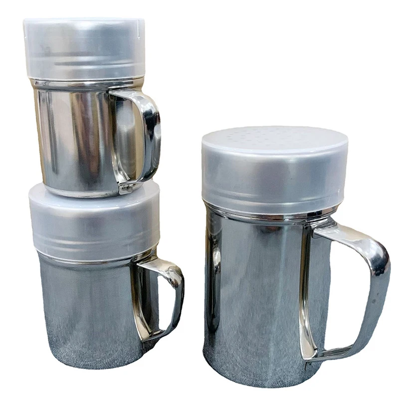 1pcs Kitchen Tool Handle Shaker Pepper Sugar Salt Stainless Steel Dispenser No Clog Pour Easy