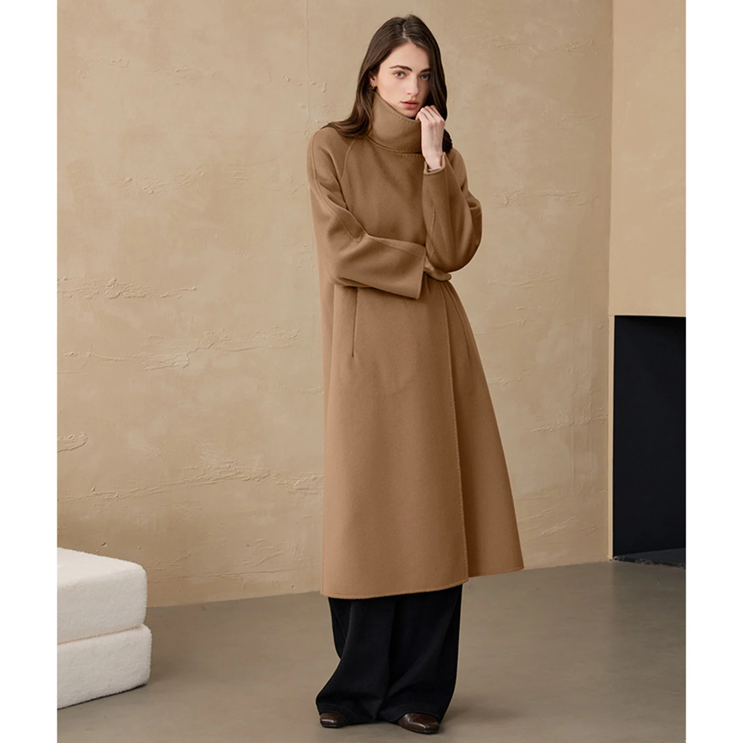 Allingentle Women's Blazer Woolen Fashion Long Jacket Winter Coat Suit Blazer for Daily Outfits Customize