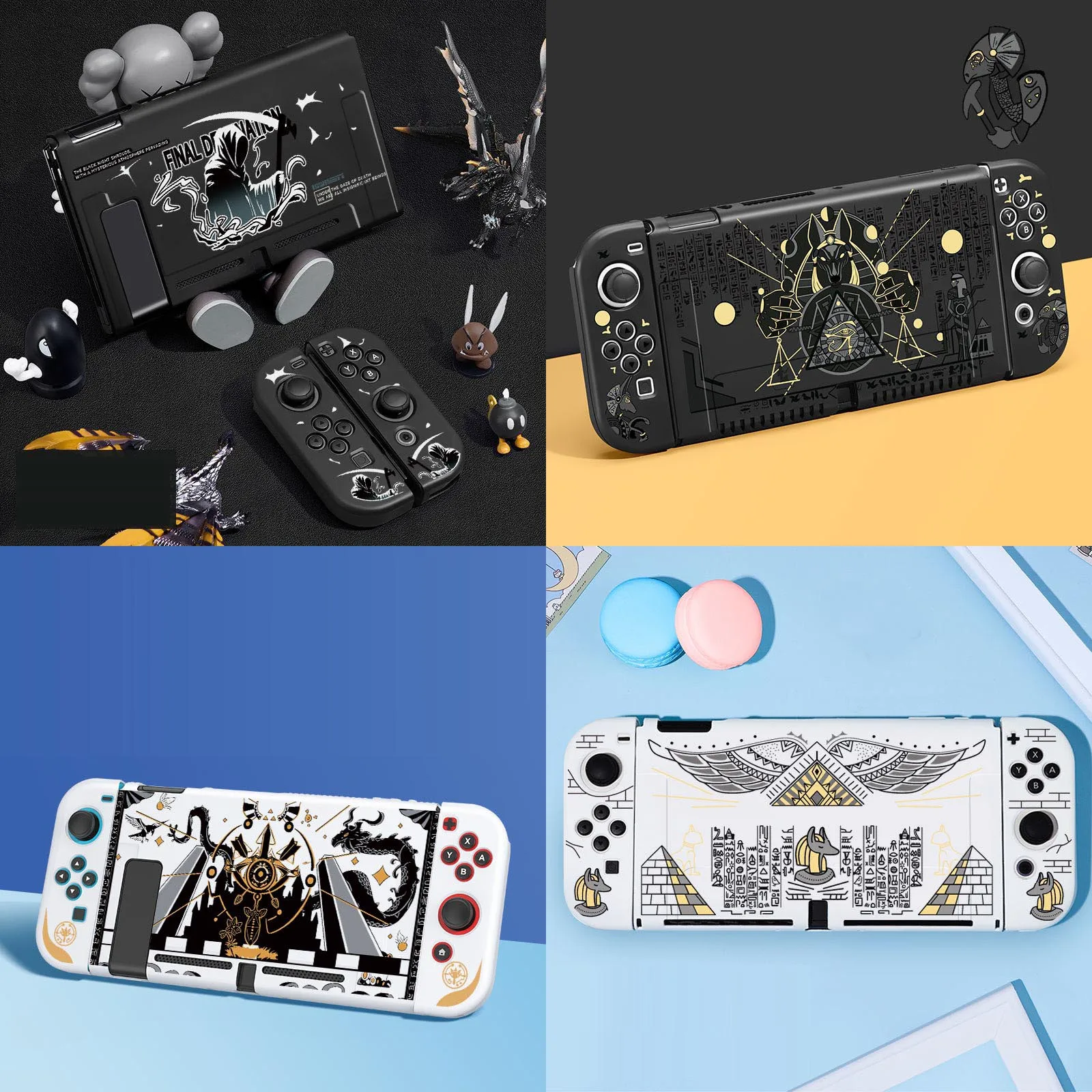 Hot Sales Skin TPU Soft Protective Case For Nintendo Switch Oled NS Joy-Con Front Back Housing Shell Full Bumper Cover Protector