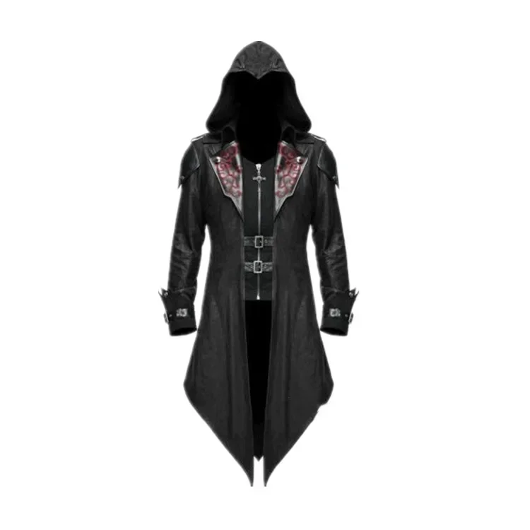 

Men's Renaissance Navigator Knight Cosplay Costume Steampunk Patchwork Bomber Jacket Medieval Ranger Victoria Grooms Coat