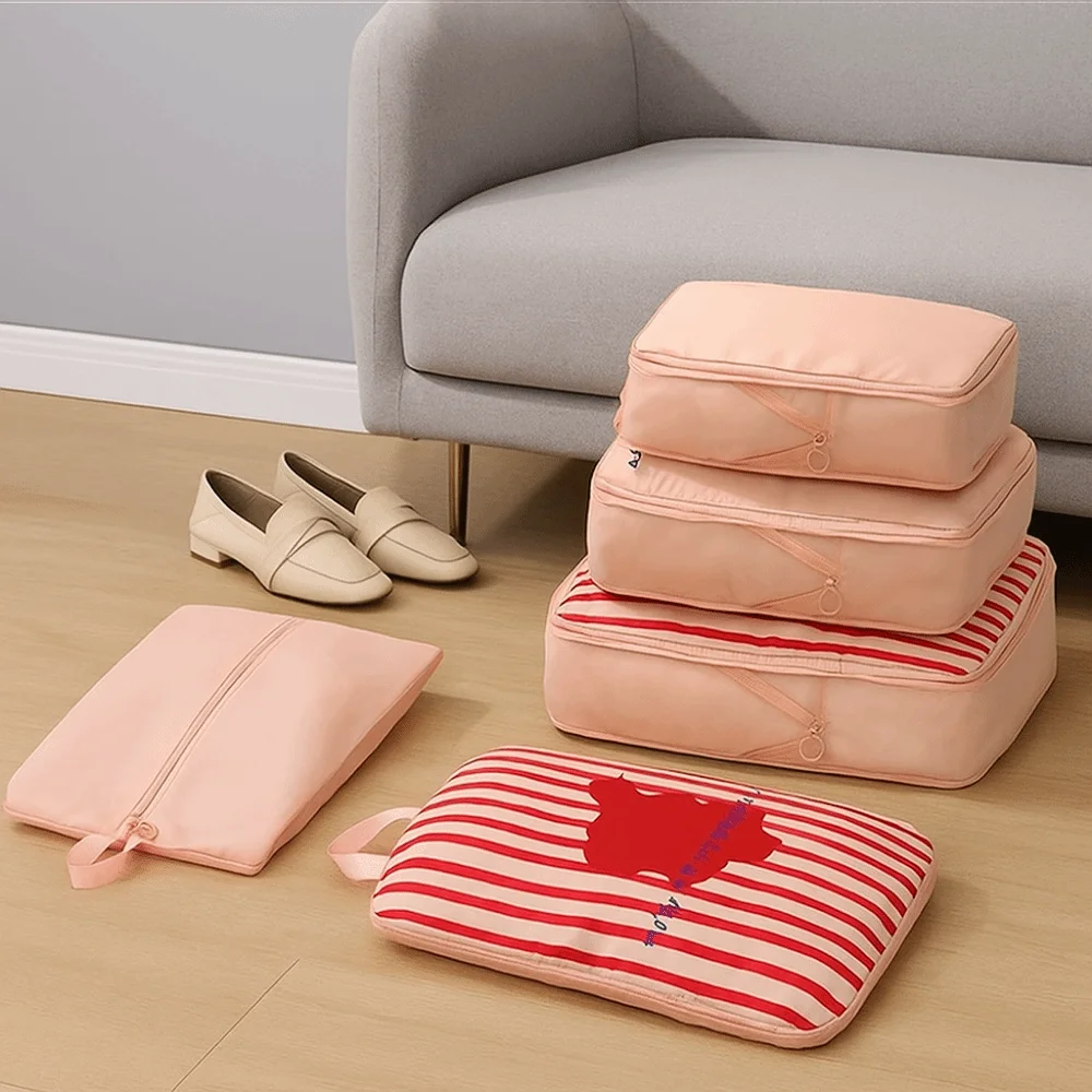 

4Pcs Foldable Compressed Travel Clothes Bag Large Capacity Moisture-proof Compression Storage Bag with Handle Dustproof