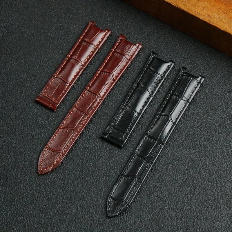 Watch Band Women's Genuine Leather For Cartier Prsr Watch Band PASHA Series Cow Leather Watch Band Notched Men's Chain