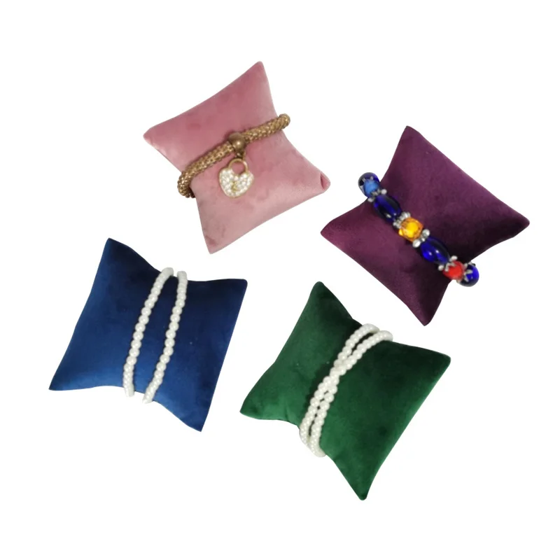 4 Colors  Watch Jewelry Necklace Display Pillow Stand Bracelet Storage Organizer Holder PU Bangle Cushion Rack Jewelry Display
