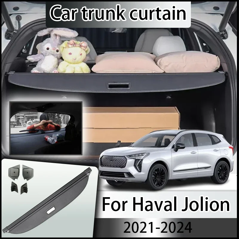 Car Trunk Cover Curtain For Haval Jolion 2023 Accessories 2024 2021 2022 Rear Boot Curtain Tail Box Storage Partition Shade Tool