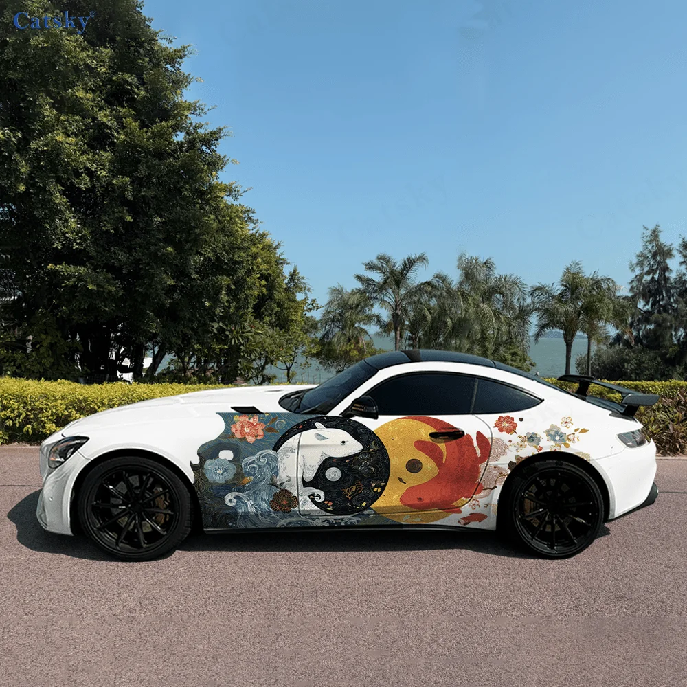 

Панда Кои Кролик Lucky Cloud Автомобильные виниловые наклейки Самоклеящаяся наклейка из ПВХ Подходит для грузовиков SUV Декор Автоаксессуары Подарок