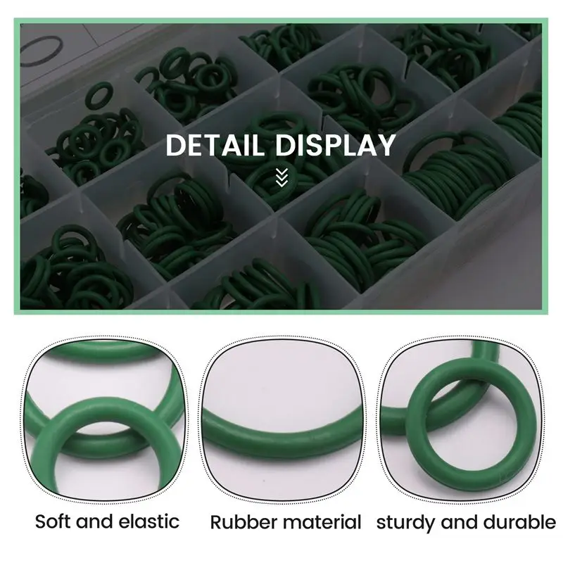 530Pcs Car R134A Car O-Ring Repair Automotive Air Conditioning Repair Rubber Sealant Box Set-AS55