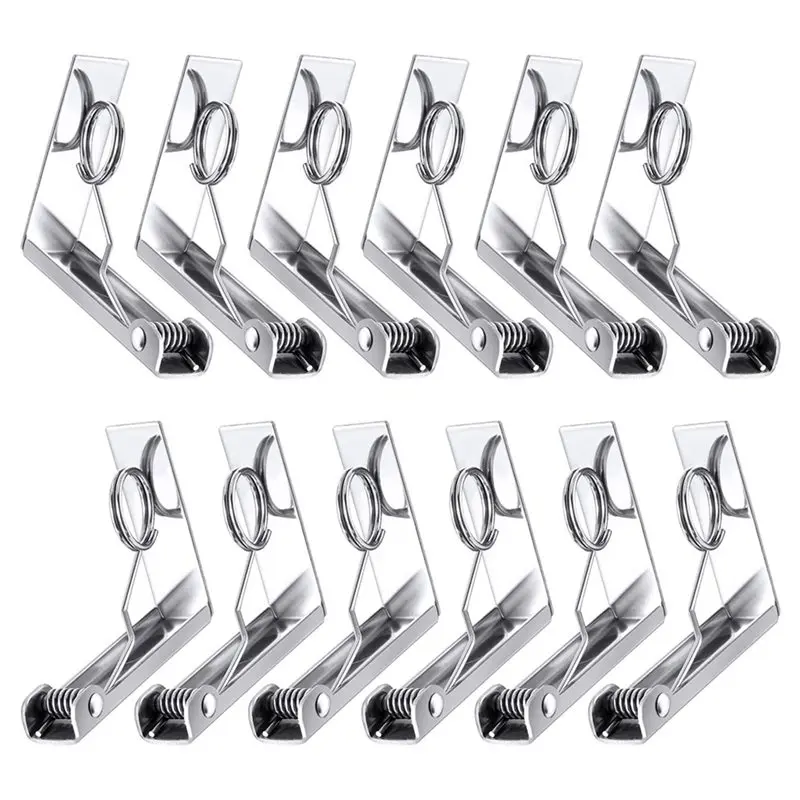 A98E-24X Tablecloth Clips Thickened High Elasticity Stainless Steel Table Cloth Cover Clamps For Home, Restaurants, Picnic