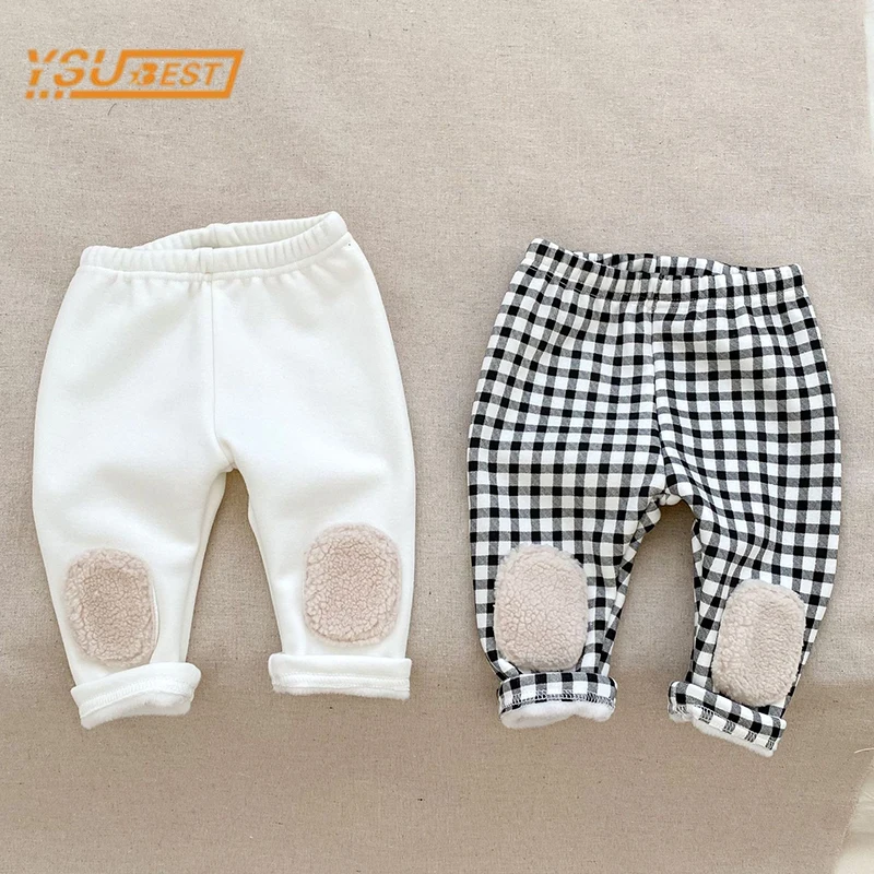 

Winter Newborn Kids Baby Girls Grid Keep Warm Children Pants Infant Baby Girl Thickened Leggings Pants