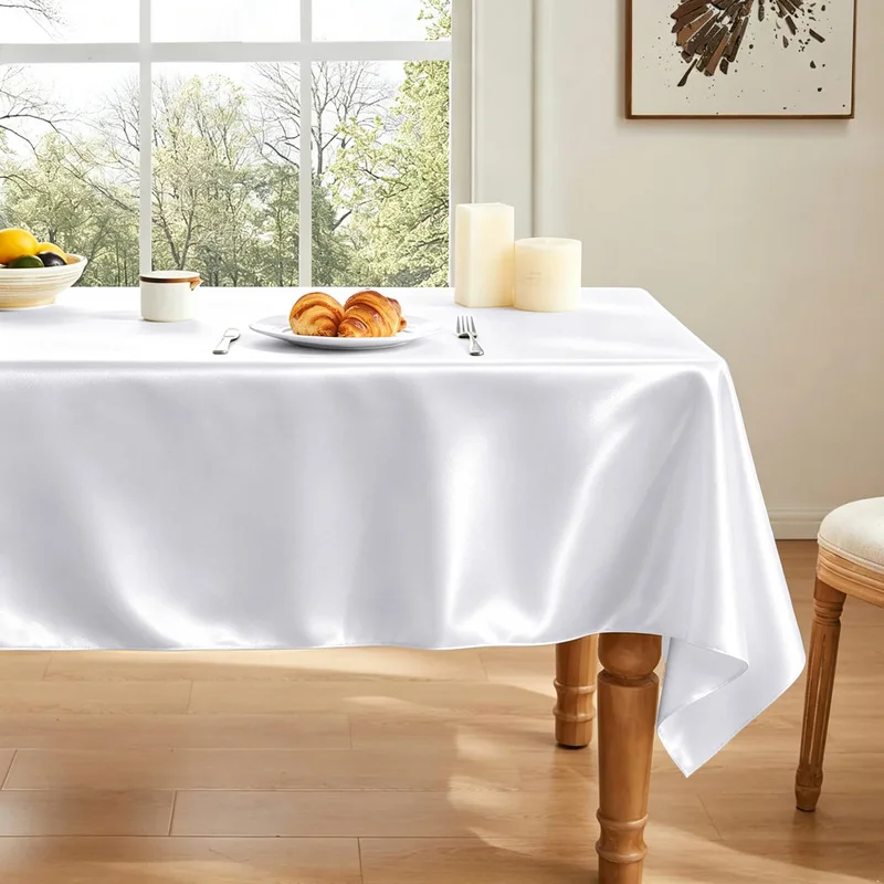 Satin tablecloth, light luxury, ins style, high-end tablecloth wholesale, hotel banquet hall exclusive, satin fabric