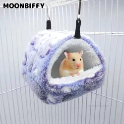 Hamster House Small Animals Warm Soft Beds And Houses Rodent Cage Printed Hammock for Rats Cotton Guinea Pig Accessories