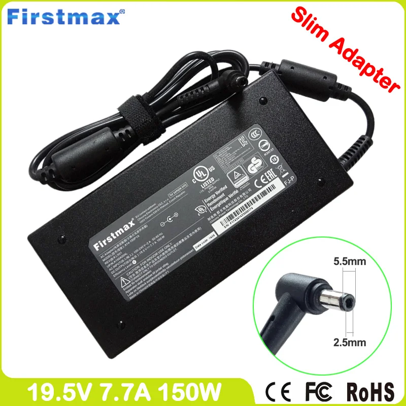 

150W Gaming Laptop Charger 19.5V 7.7A for MSI WS60 6QH 6QI 6QJ 7RJ MS-16H8 MS-16HX WS63 8SJ MS-16K6 WS72 6QH 6QI 6QJ MS-1776