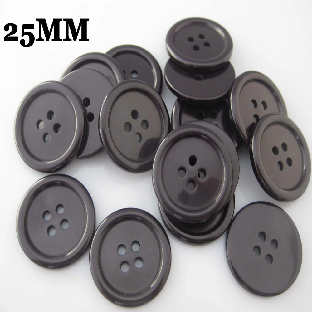 NBNVWO 4-Loch schwarze Hemdknöpfe schwarz 9 mm bis 25 mm 50 Teile/los Bekleidungszubehör dekoratives Handwerk DIY Nähzubehör – Detail 5