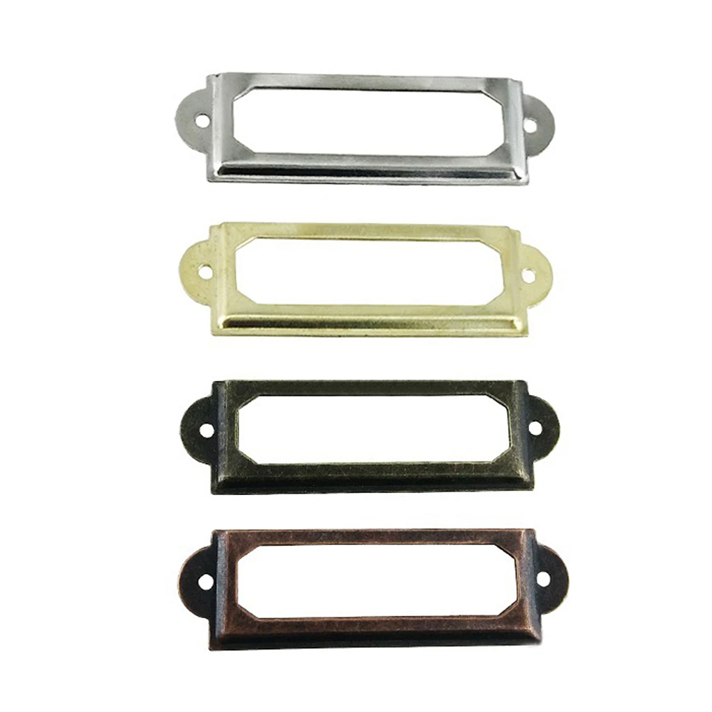 50Pcs Cabinet Frame Label Tag Pull Handle File Name Card Holder