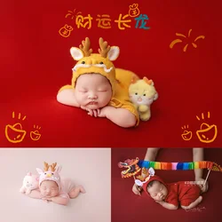 Clothes for Newborn Babies 1 Months Baby Girl Photography Outfits Soft Knit Jumpsuits Crochet Dragon Hat With Horns Baby Costume