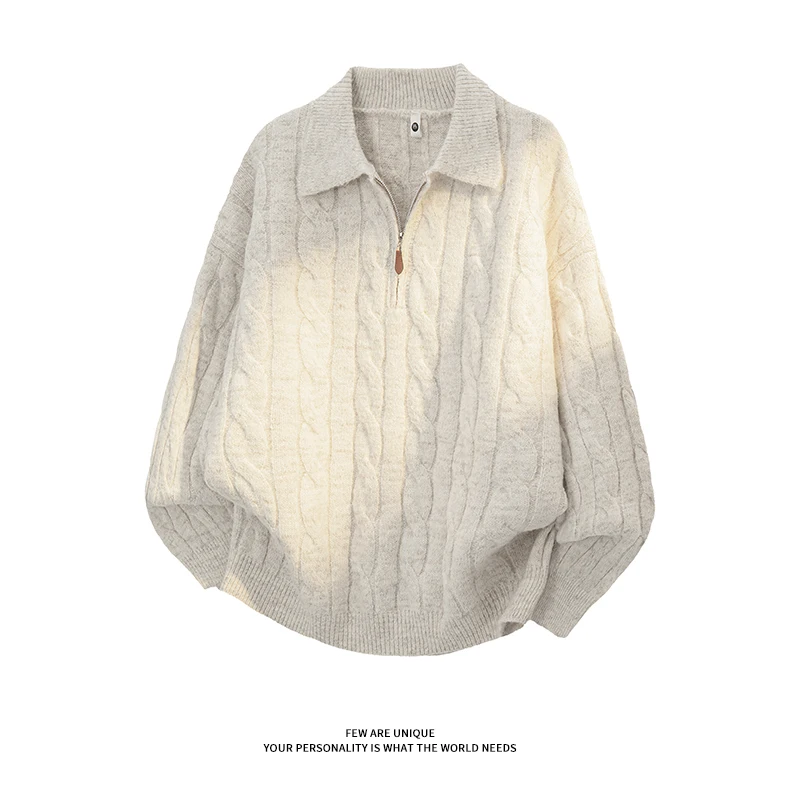 

Свободный утепленный вязаный свитер с круглым вырезом для мужчин и пар, из полиэфирного волокна, с длинными рукавами, подходит для прогулок