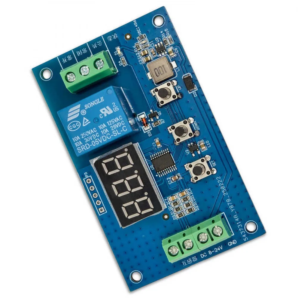 1PC 5A Overcurrent Protection Relay Board DC8-24V Overcurrent Protection Relay Module with Key Settings and Digital Display Tube