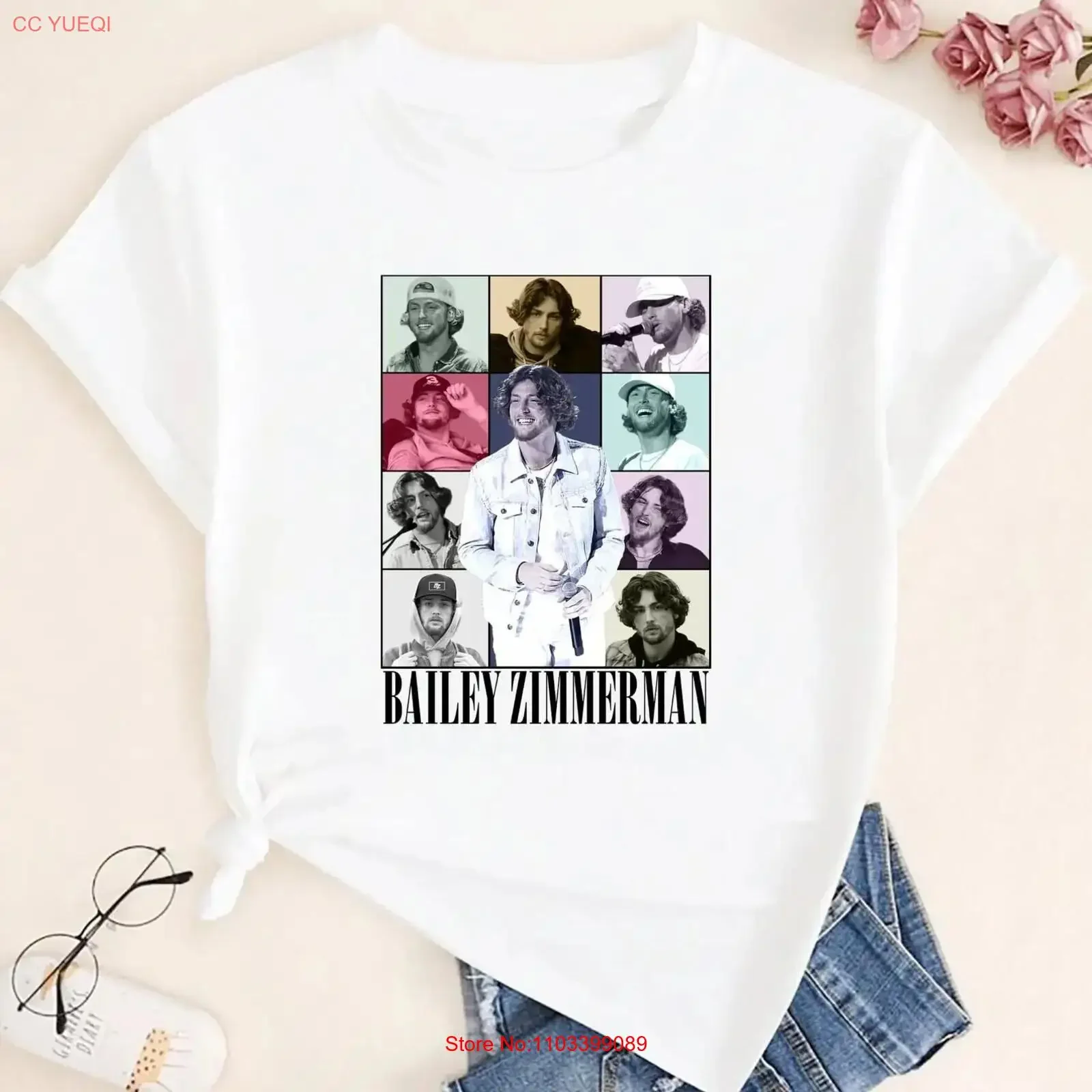 Camiseta de Bailey Zimmerman, Merchandising para Fans de Música Country, para Hombre, Estilo Vintage Lavado, a la Moda, Unisex, Elástica, Casual, Suave
