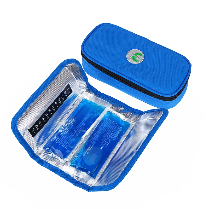 Portable Waterproof Insulin Cooling Bag With 2 Ice Packs Medical Pouch Cooler Pill Protector Thermal Insulated Organizer Case