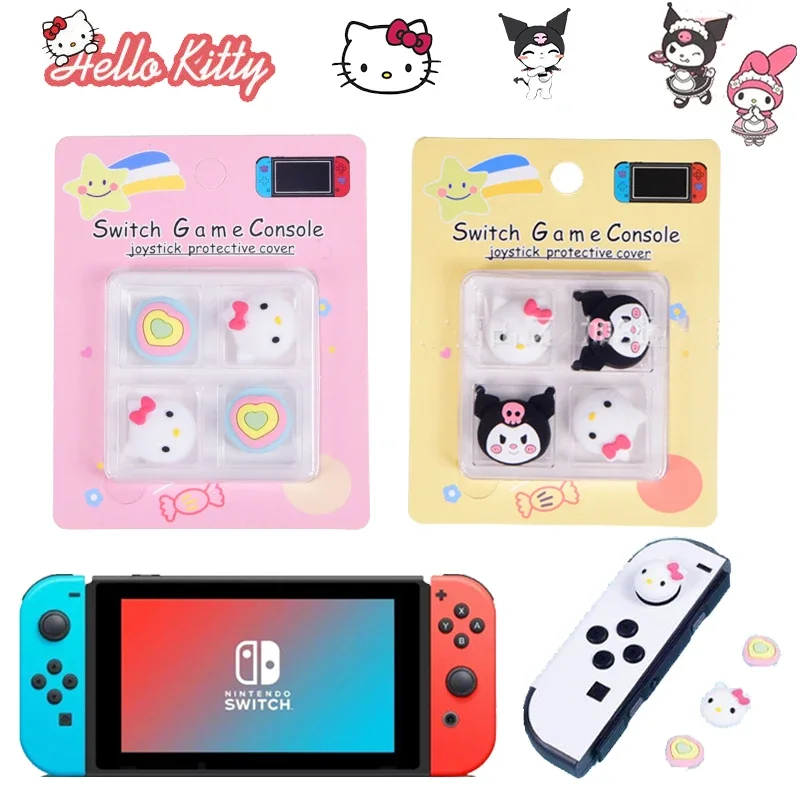 

Hello Kitty 4Pcs Joystick Case for Nintendo Switch Lite Oled Joycon Cap Console Cons Protector Controller Grip Thumbstick Cover