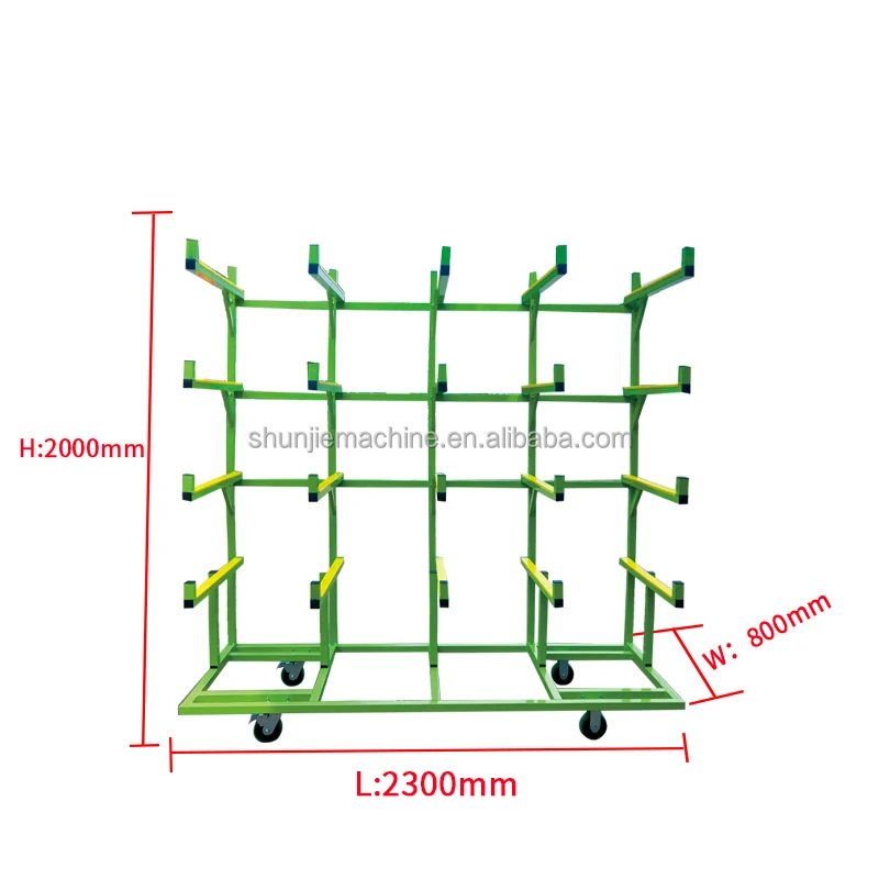 รถเข็นขนส่ง Cantilever ด้านเดียวหลายฉากสําหรับท่อโปรไฟล์อลูมิเนียม
