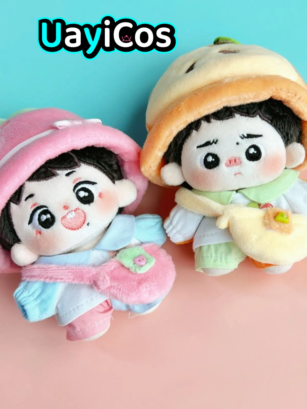 Idol Star Wang Yibo Xiao Zhan Apple Strawberry Costume Suit For 10cm Plushie Plush Doll Clothes Clothing Accessories Anime Toy K