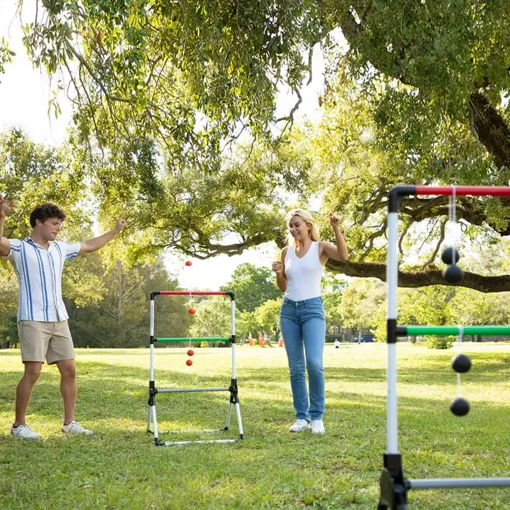 

MD Sports Foldable Ladder Toss Game, Red, Green and Black