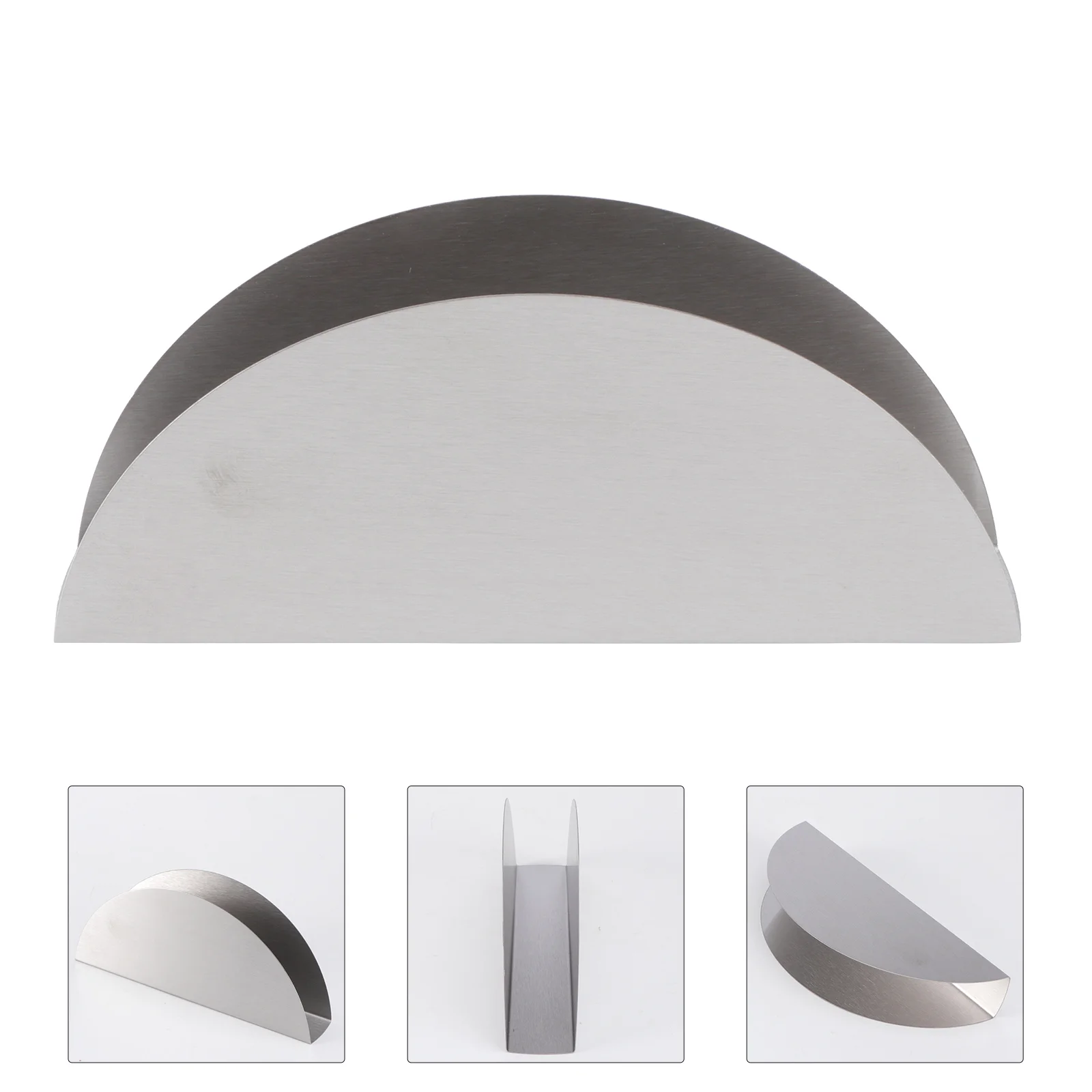 

430 Stainless Towel Racks Paper Holder Napkin Semicircle Silver Napkins Organizer