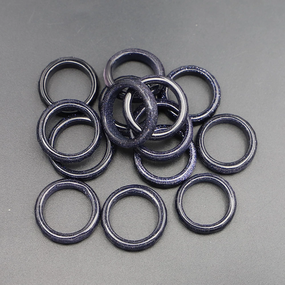 Natural Agate Round Ring Premium Fashion Couple's Style Unisex Personality Pointing Gift DIY Simple Jade Accessories Jewelry 20P