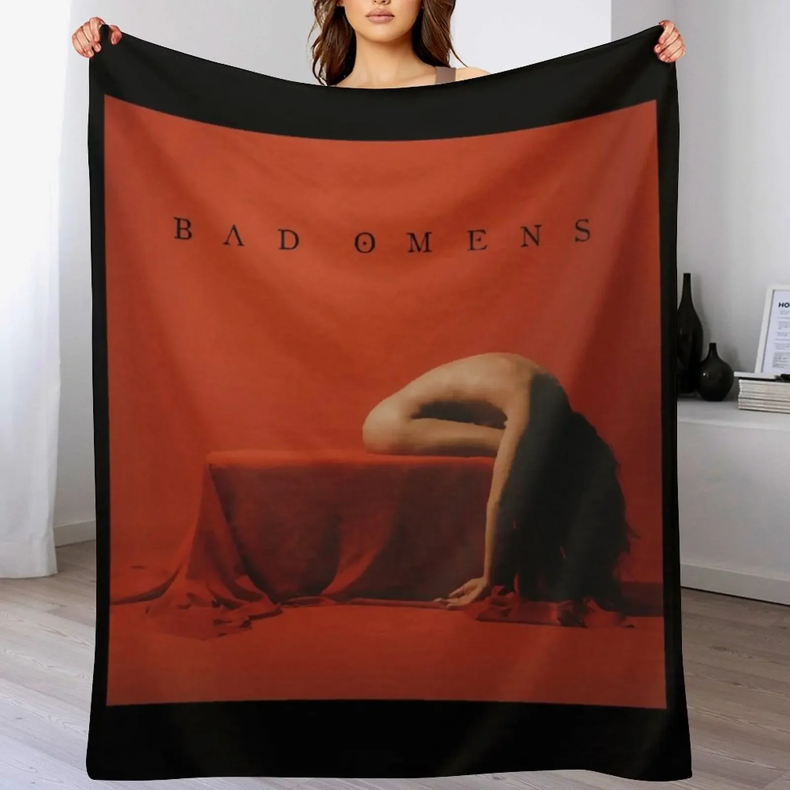 Bad Omens the death of peace of mind with text Throw Blanket Sofas Thin Bed Fashionable funny gift Blankets