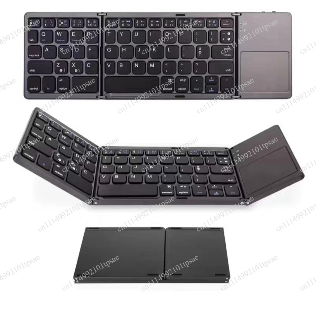 Three fold keyboard, three Bluetooth keyboard with touchpad, suitable for mobile mini keyboard, rechargeable keyboard