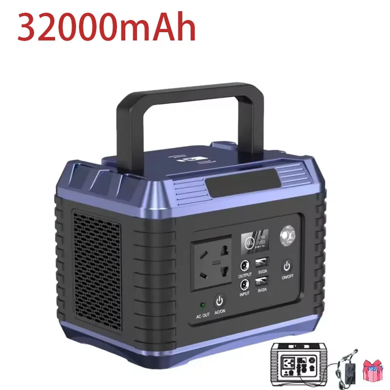 

220V 32000mAh 118.4Wh Portable Power Station Ternary Lithium Battery Energy Storage Power Supply Camping RV Multi-function USB