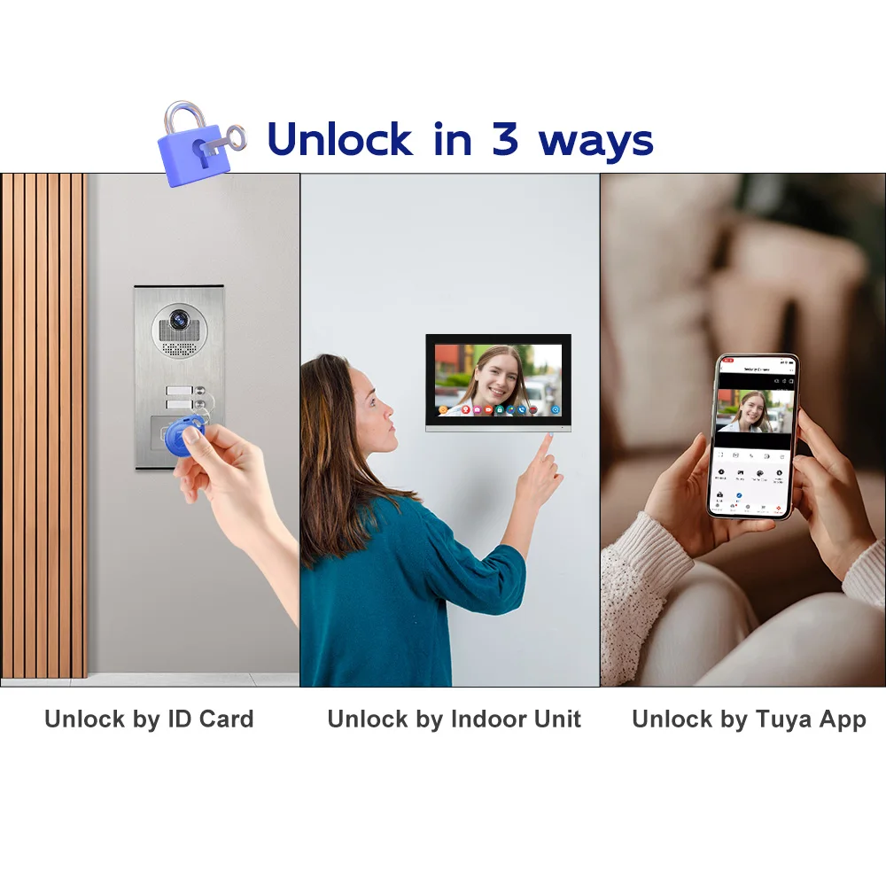 Multi Apartment Video Door Phone Intercom System 2 Apartments 4 Wire Video Intercom Wholesale