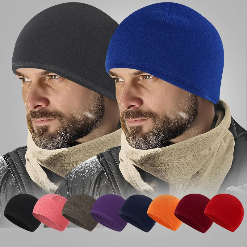 

Winter Polar Fleece Cap for Men's Outdoor Sports Skiing Cycling Hat Windproof Soft Skull Caps Women Ski Bike Hat Beanie Cap