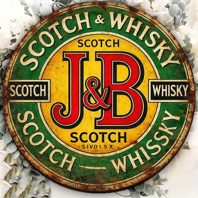 2D Flat - 1pc 8*8In/20X20Cm 2D Flat Round Sign, Vintage Plaque for 