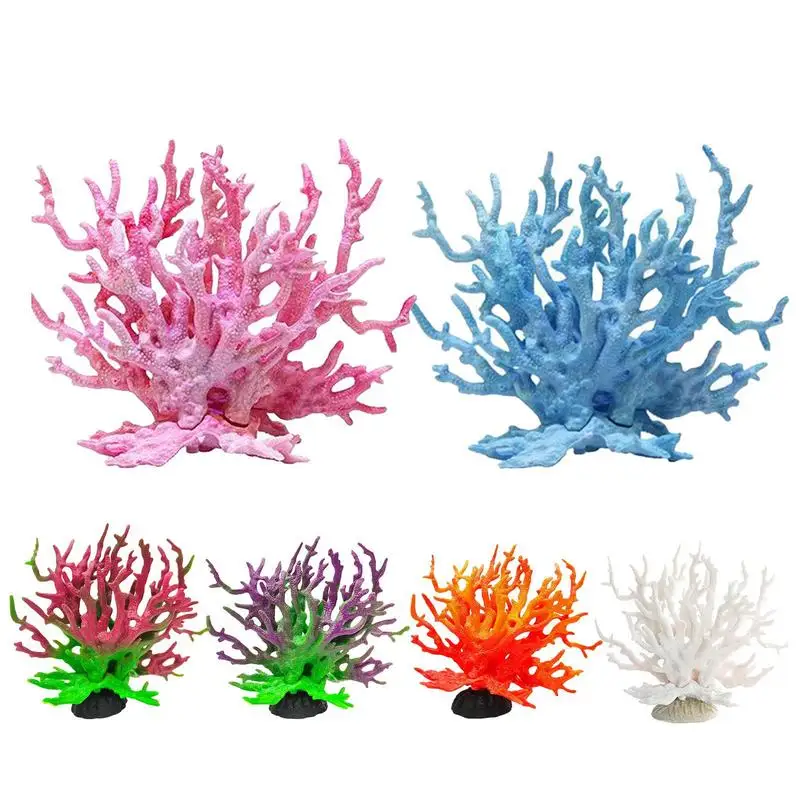 Simulación de Coral para acuario, plantas de pecera, decoración de paisaje de múltiples colores, accesorios de agua dulce