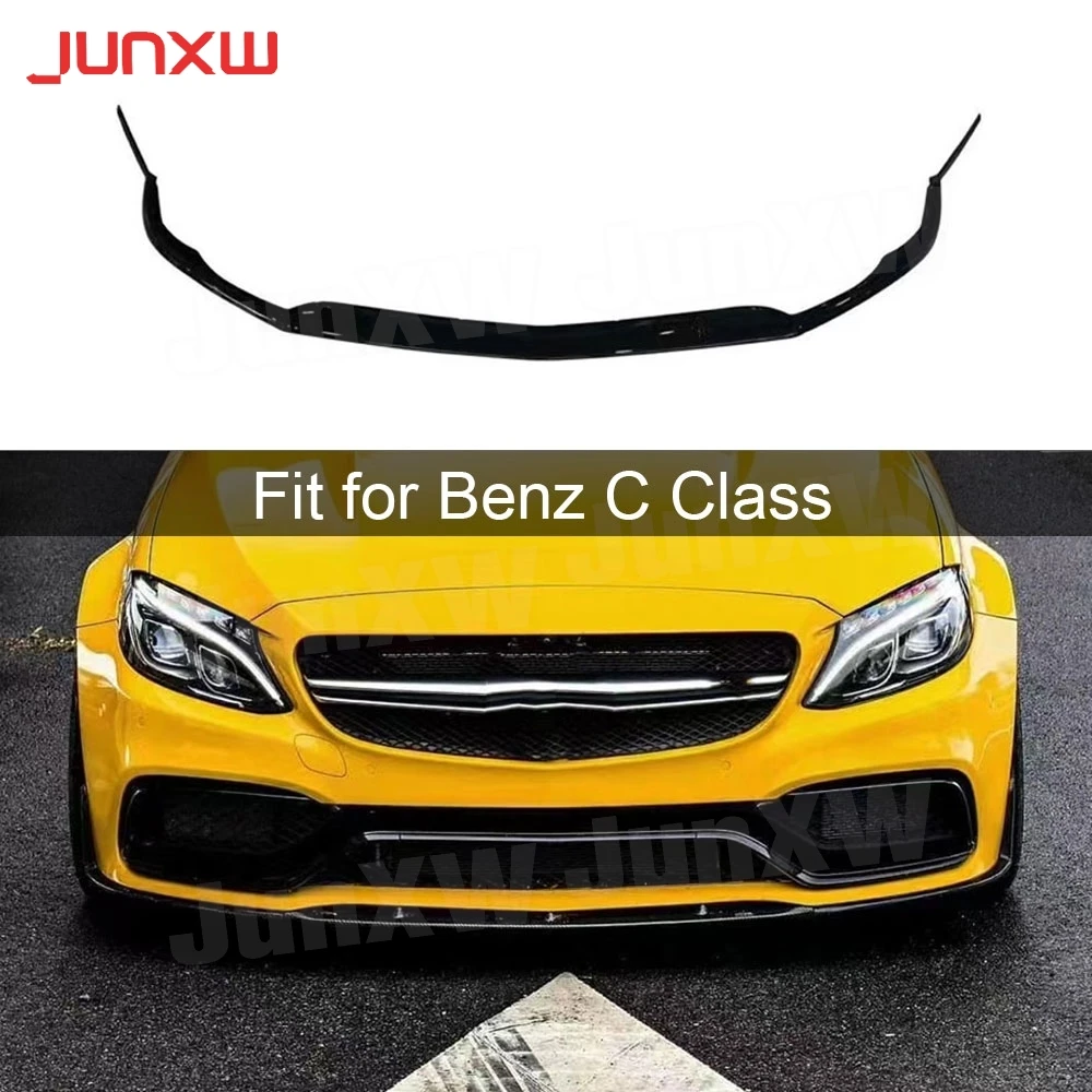 

ABS Carbon Look Front Bumper Lip Chin Spoiler Fits for Mercedes Benz C Class A205 W205 C63 AMG Auto Style 2014-2018