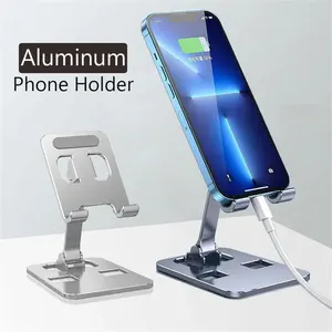 Universal Semua Paduan Aluminium Meja Lipat Dudukan Telepon Dudukan untuk Dudukan Ponsel untuk Tablet Desktop Dudukan Logam 10 stand tablet treadmill penjualan terbaik - №