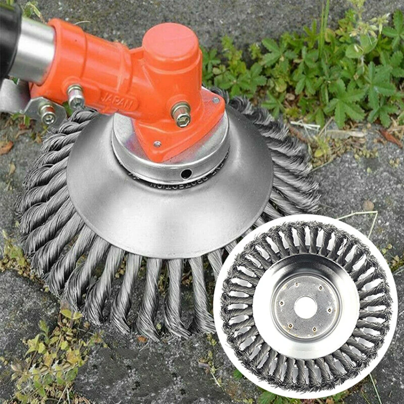 

6-inch wire weeding disc weeding wheel rust removal twisted wire wire wheel weeding head weeding head lawn mower accessories