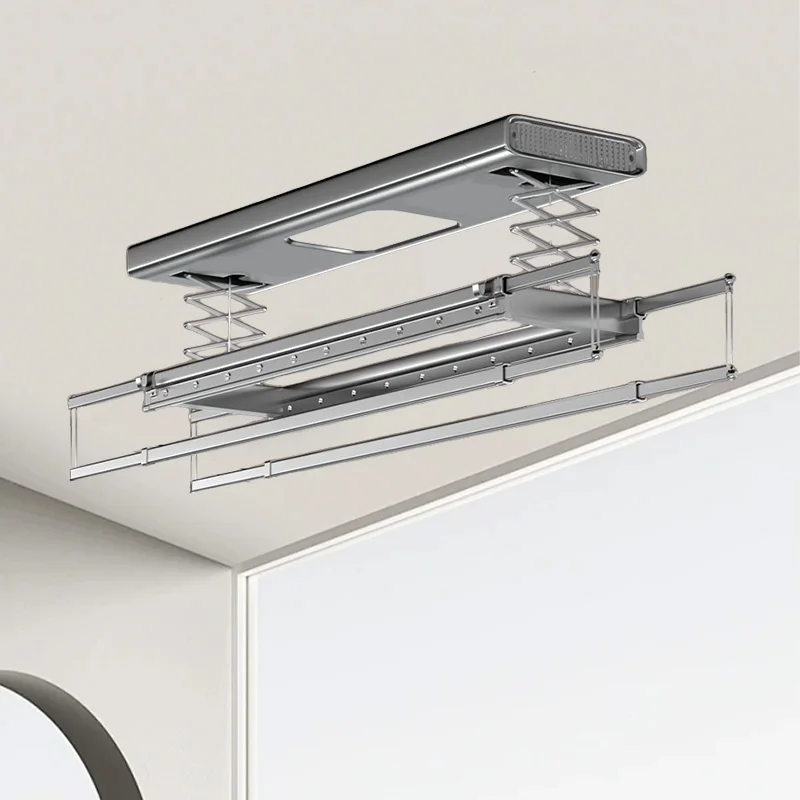 

Compact and Durable Carbon Steel Structure Indoor Clothes Hanger Electronic Air Drying Rack with Lighting and Heating Features