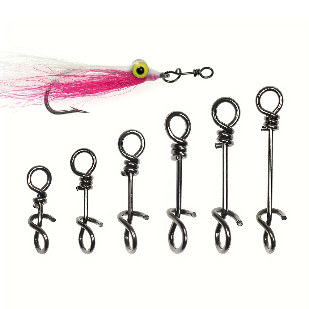 50PCS 10mm ~ 33mm Stainless Steel Fishing Spring Clips Strengthend Quick Change Snaps Fishing Lure Rig Connector Accessories