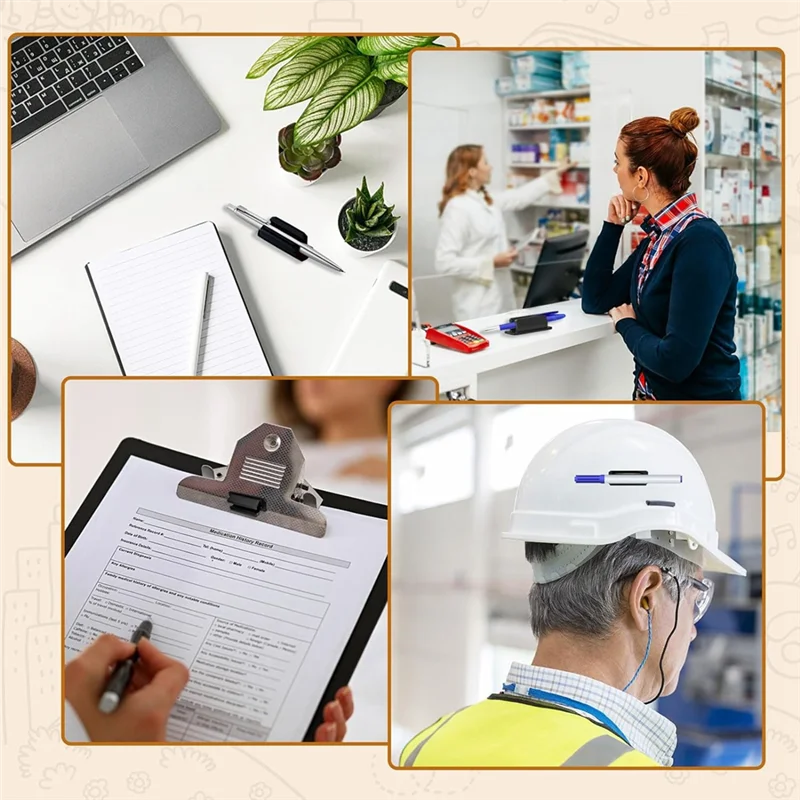 15PCS Pen Holder ,Adhesive Pen Holder Pencil Holder & Marker Holder Teacher Supplies For Desk Or Any Surface