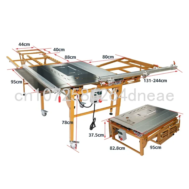 Rocker Type Woodworking Precision Sliding Table Multifunctional Foldable Table Brushless Motor Cutting Saw