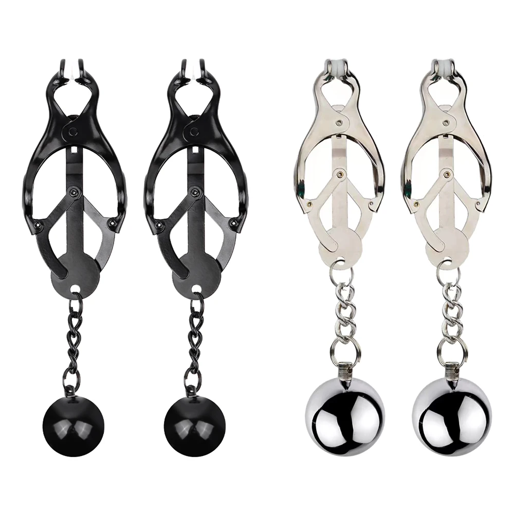 2023 Quality Nipple Clips Steel Nipple Clamp with Weight SM Toy Women Breast Adult Toys for Sex Bondage