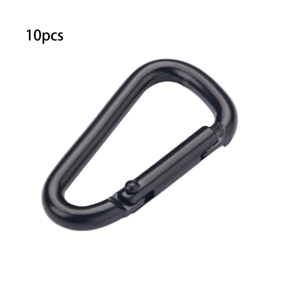 

Набор из 10 черных D-образных карабинов для рюкзаков и ключей, крючки-держатели для улицы