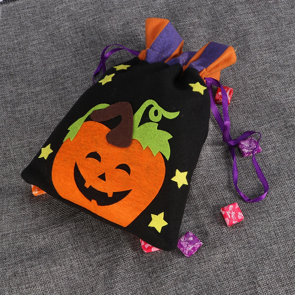 

4 Pcs Drawstring Hand Candy Bag ( Present Gift Bags Halloween for Trick Treat Goodie