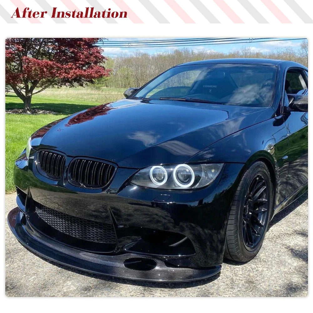 For BMW 3 Series M3 E90 E92 E93 2008-2013 Carbon Fiber Car Front Lip Front Bumper Spoiler Splitter Protector Racing Body Kits - Image 3