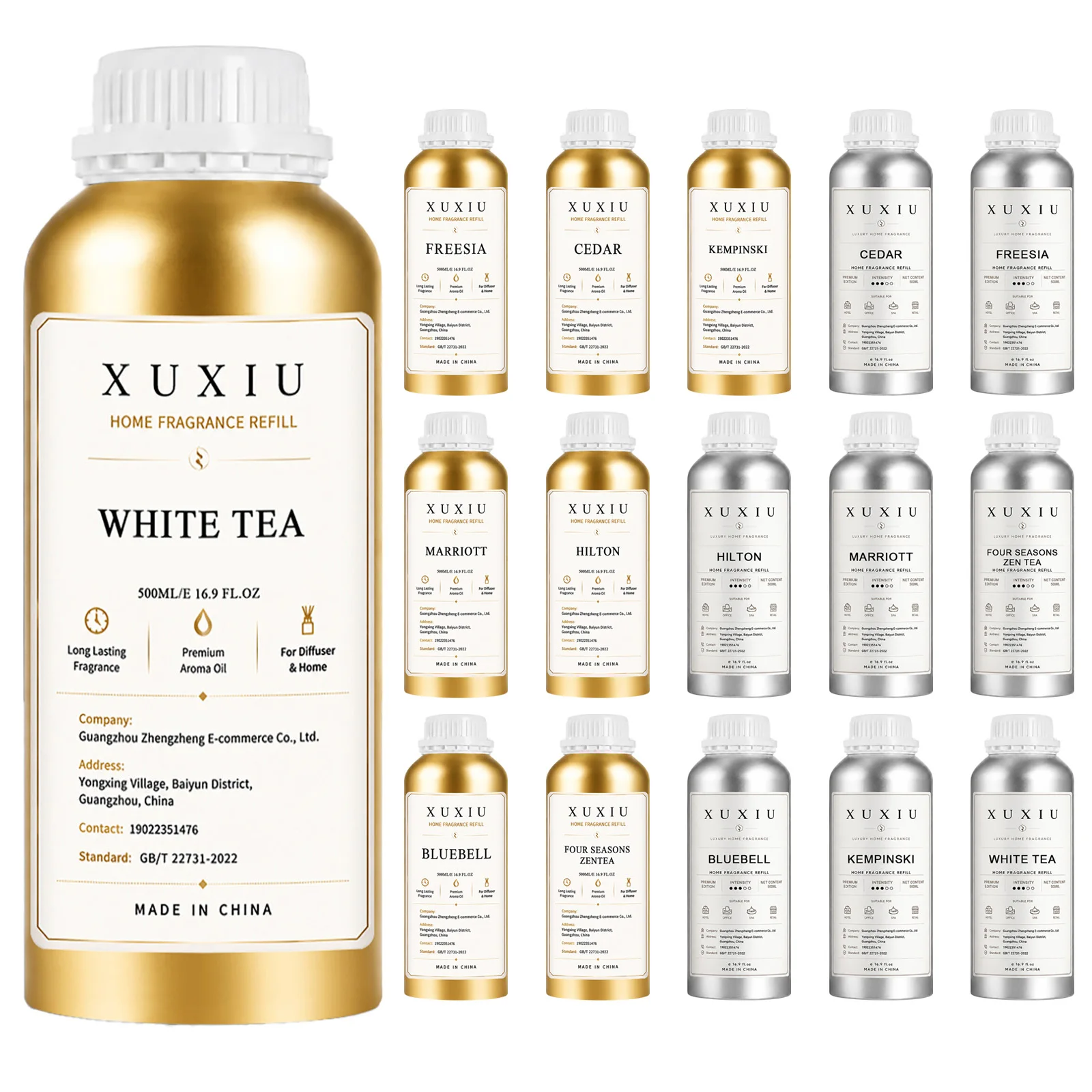 500ML Long‑Lasting Fire‑Free Oil‑Based Essential Oil, Fragrance Refill Liquid for Indoor Spaces, Home, Bedroom, Hotel