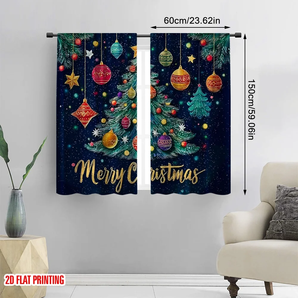 2pcs 2D flat printing Saint Patrick Scene Backdrop Christmas trees and snowflakes Polyester Without Electricity 0 Use for Home &
