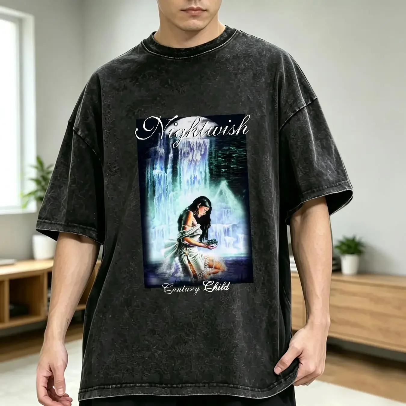 washed T Shirt Nightwish Summer of Innocence Tour Black S 2345XL h978 vintage Washed designer clothes Comfortable